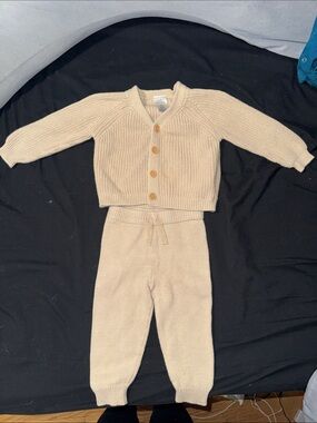 Kids Cozy Knit Matching Set in Cream